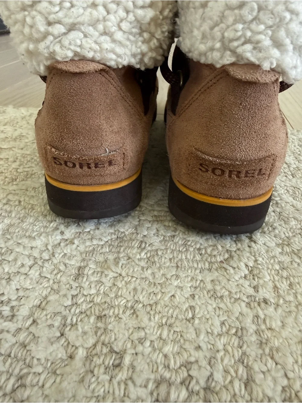 Sorel Brown Suede Sherpa Cuff Lace-Up Women's Winter Boot